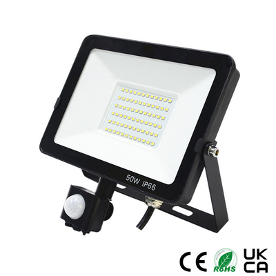 SMD2835 Indoor Outdoor Flood Lights IP66 50W LED PIR Slim Floodlight SMD2835